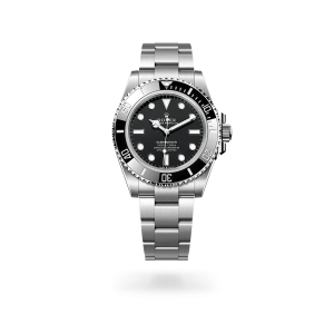 Rolex Submariner de acero Oystersteel con esfera negra, bisel giratorio unidireccional graduado 60 minutos y brazalete Oyster - Bentrani