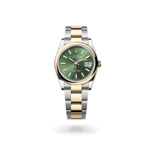 Rolex Datejust 36 en acero Oystersteel y oro amarillo con esfera Verde oliva y brazalete Oyster - Bentrani 