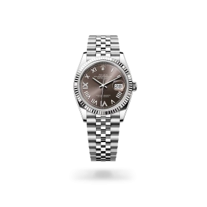 Rolex Datejust 36 en acero Oystersteel y oro blanco con esfera «Dark grey» engastada de diamantes y brazalete Jubilee - Bentrani 