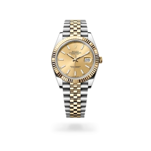 Rolex Datejust 41 de acero Oystersteel y oro amarillo con esfera color champagne, bisel estriado, y brazalete Jubilee - Bentrani