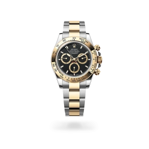 Rolex Cosmograph Daytona de acero Oystersteel y oro amarillo con esfera negra, bisel fijo, y brazalete Oyster - Bentrani
