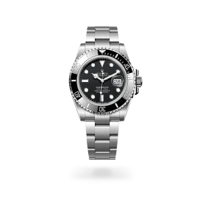 Rolex Submariner Date de acero Oystersteel con esfera negra, bisel giratorio unidireccional graduado 60 minutos y brazalete Oyster - Bentrani