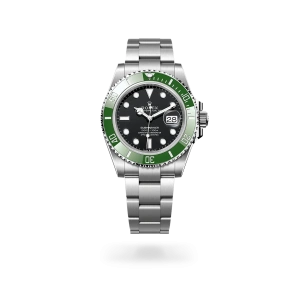Rolex Submariner Date de acero Oystersteel con esfera negra, bisel giratorio unidireccional graduado 60 minutos y brazalete Oyster - Bentrani
