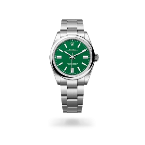 Rolex Oyster Perpetual 41 en acero Oystersteel con esfera Verde y brazalete Oyster - Bentrani 