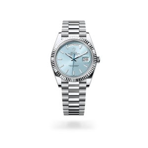 Rolex Day-Date 40 en platino con esfera Azul glaciar y brazalete President - Bentrani 
