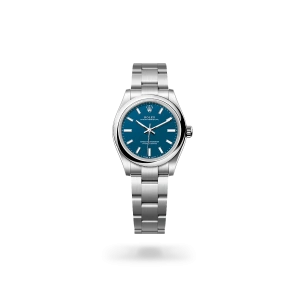 Rolex Oyster Perpetual 31 de acero Oystersteel con esfera azul, bisel abombado y brazalete Oyster - Bentrani