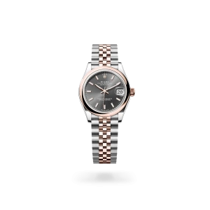 Rolex Datejust 31 de acero Oystersteel y oro Everose con esfera Pizarra, bisel abombada, y brazalete Jubilee - Bentrani