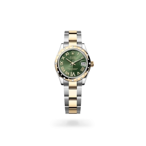 Rolex Datejust 31 en acero Oystersteel, oro amarillo y diamantes con esfera Verde oliva y brazalete Oyster - Bentrani 