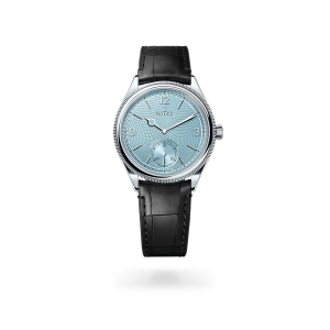 Rolex 1908 platino con esfera Azul glaciar y brazalete Correa de piel - Bentrani 