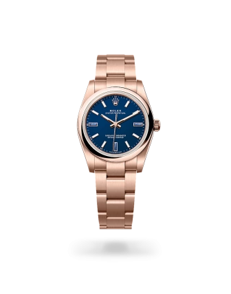 Rolex Oyster Perpetual 34 en acero Oystersteel y oro Amarillo con esfera Piedra azul y brazalete Oyster - Bentrani 