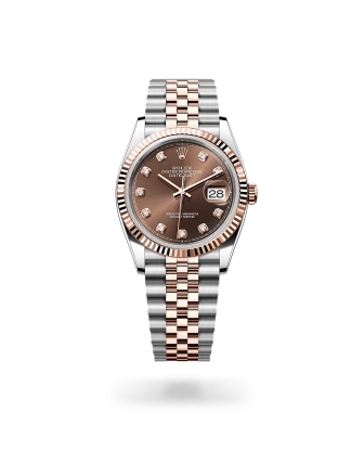 Rolex Datejust 36 en acero Oystersteel y oro Everose con esfera Chocolate engastada de diamantes y brazalete Jubilee - Bentrani 