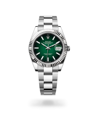 Rolex Datejust 41 en acero Oystersteel y oro blanco con esfera Verde sombreado y brazalete Oyster - Bentrani 