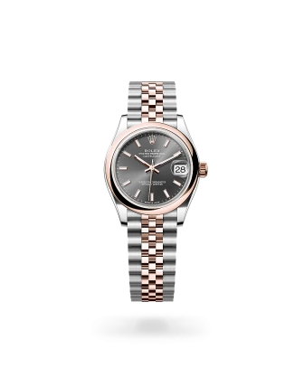 Rolex Datejust 31 de acero Oystersteel y oro Everose con esfera Pizarra, bisel abombada, y brazalete Jubilee - Bentrani
