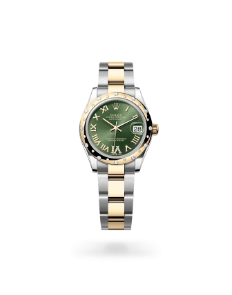 Rolex Datejust 31 en acero Oystersteel, oro amarillo y diamantes con esfera Verde oliva y brazalete Oyster - Bentrani 