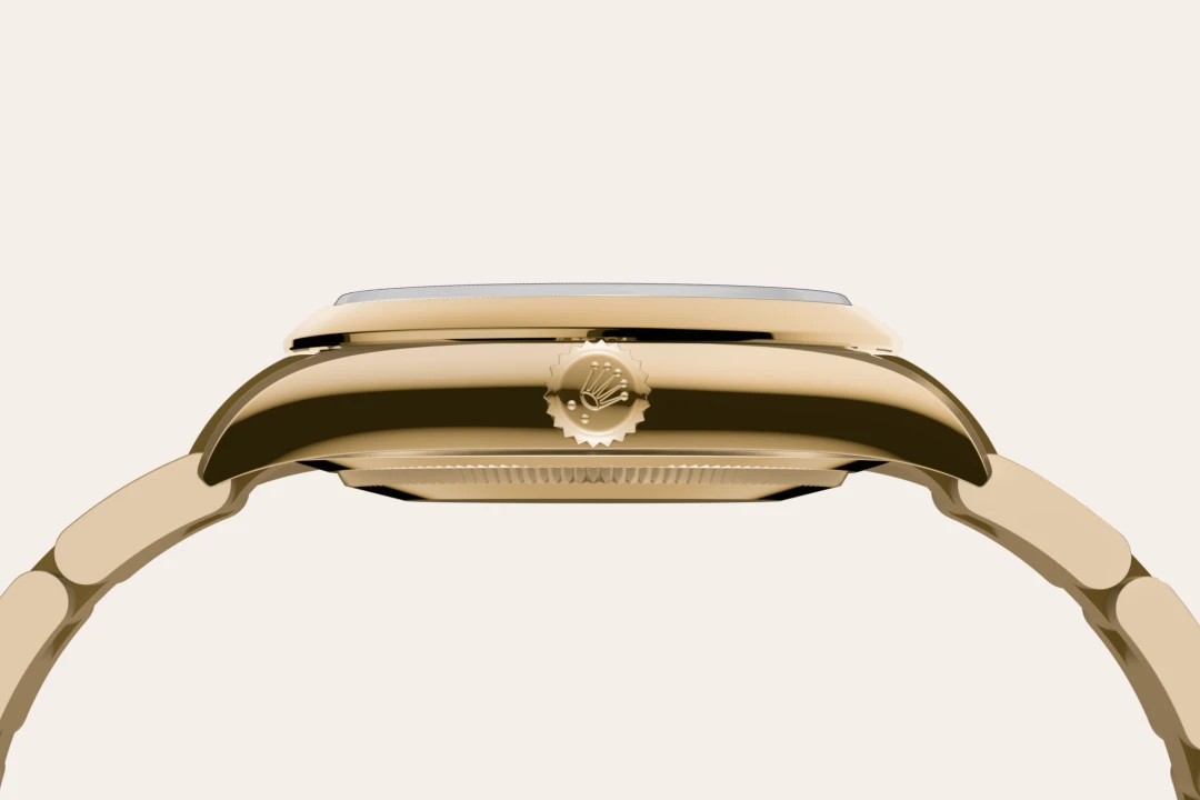 Rolex Oyster Perpetual 34 en oro Amarillo con esfera Negra y brazalete Oyster - Bentrani, m124208-0001