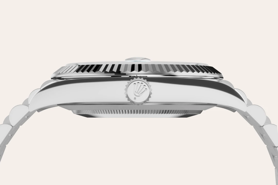 Rolex Day-Date 40 en platino con esfera Azul glaciar y brazalete President, m228236-0018 - Bentrani